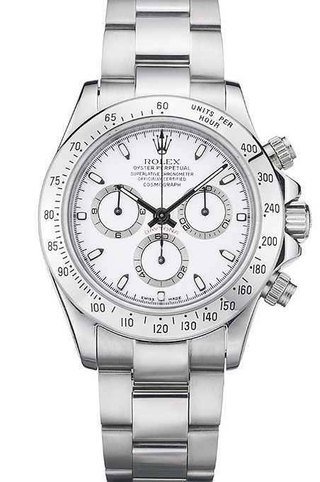 Aaa replica White Daytona 80297 Swiss Rolex Stainless Dial Steel Bracelet 0715
